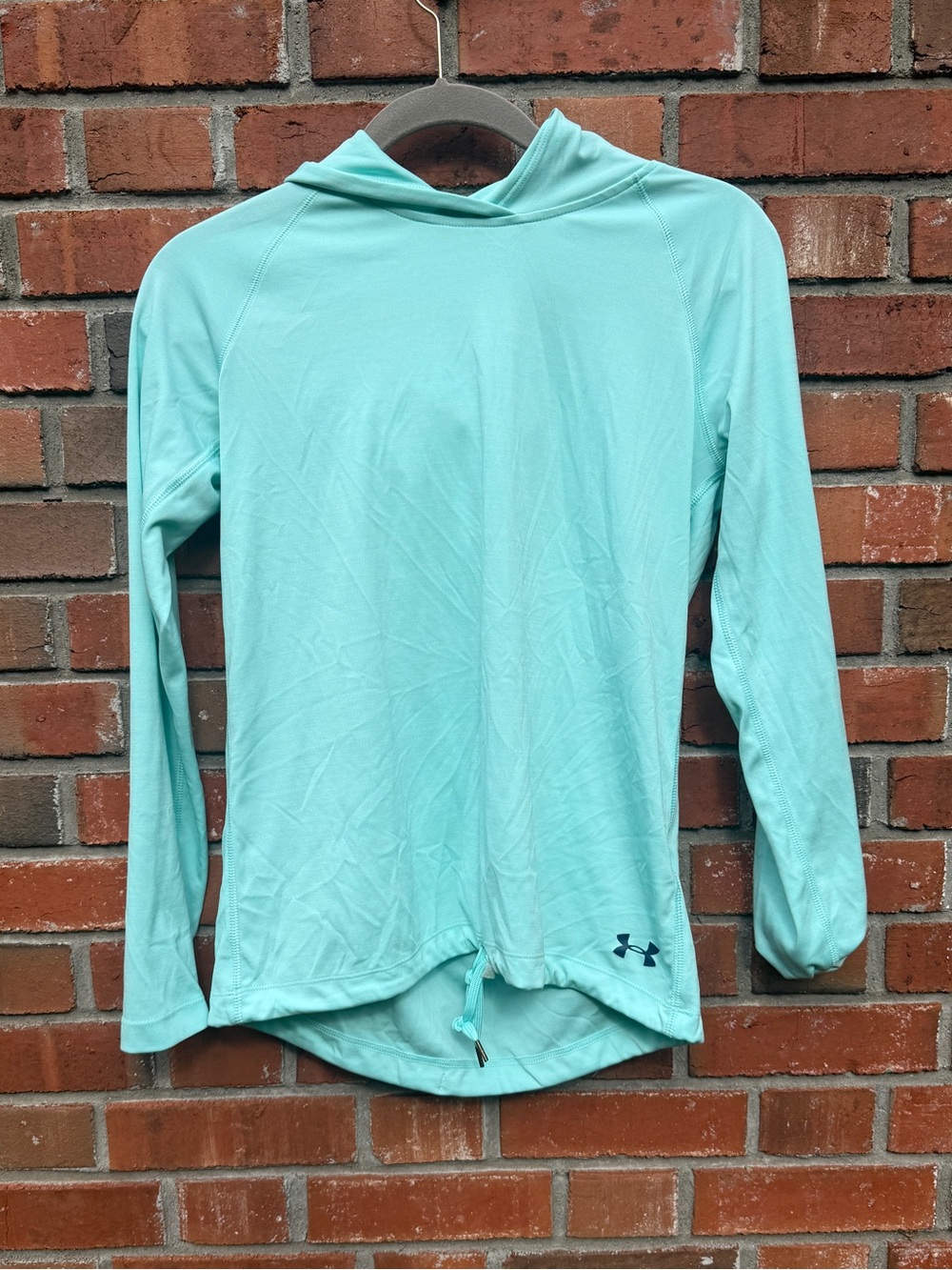 Under Armour HeatGear Lightweight Hoodie Drawstring Mint Green Size XS